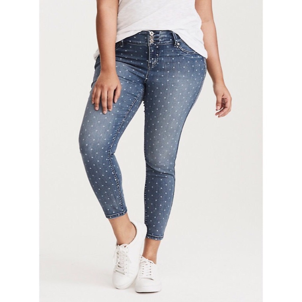 Torrid Jeggings - Polka Dot Print Medium Wash